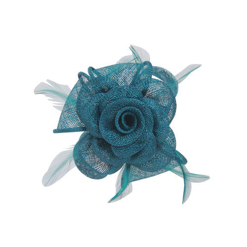 Small Sinamay Loop Fascinator Clip in Flower Feather Hair Clip Wedding Royal Ascot Race