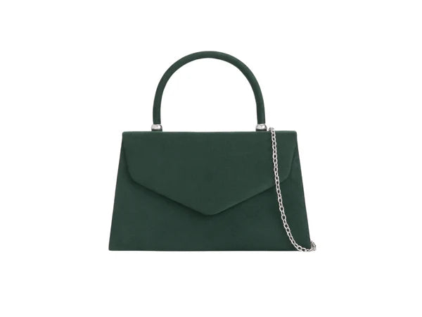 Faux Suede Clutch Bag Grab Top Handle Evening Party Handbag For Women