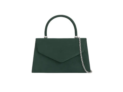 Faux Suede Clutch Bag Grab Top Handle Evening Party Handbag For Women