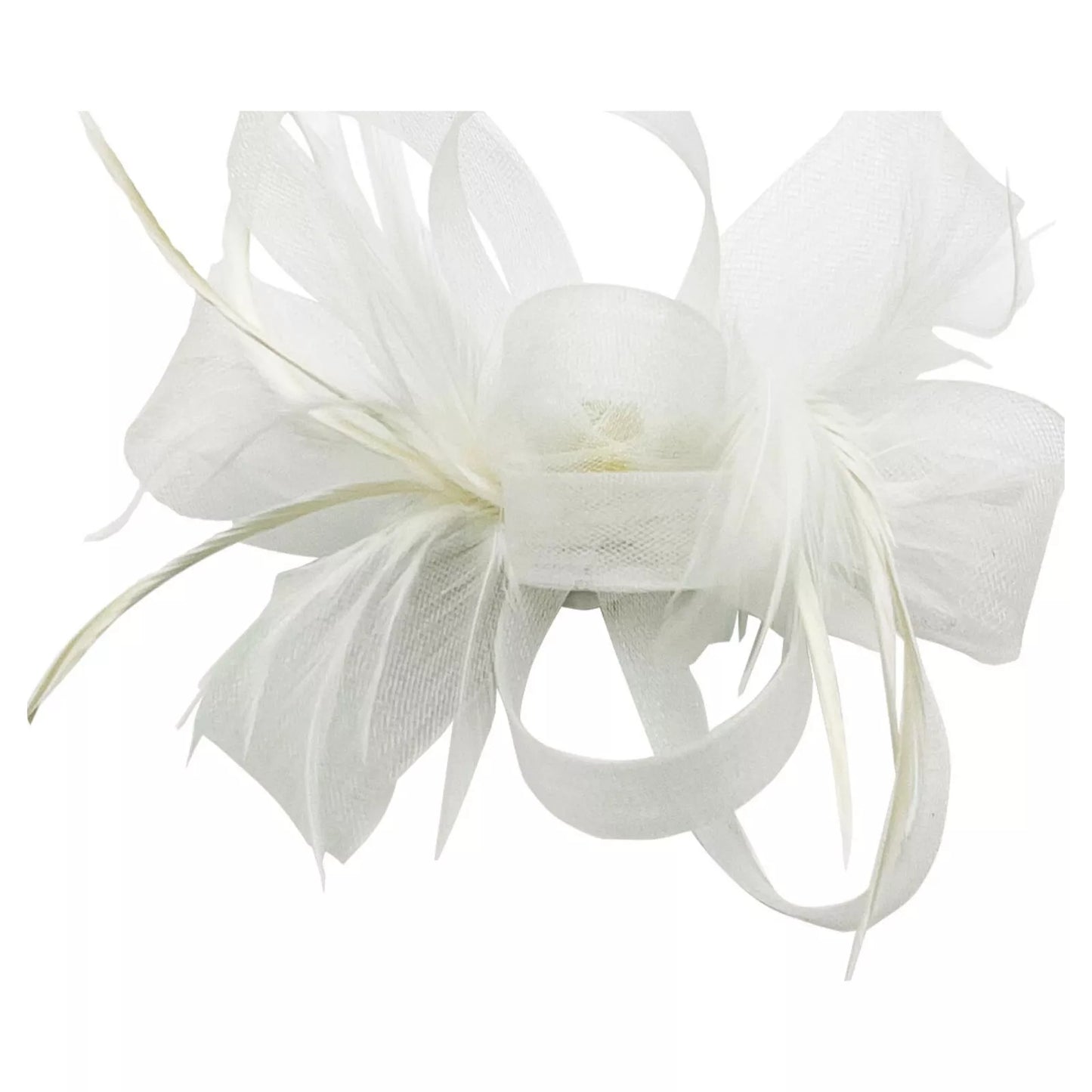 Loop Bow Fascinator With Feathers Flower Clip and Headband Wedding Races