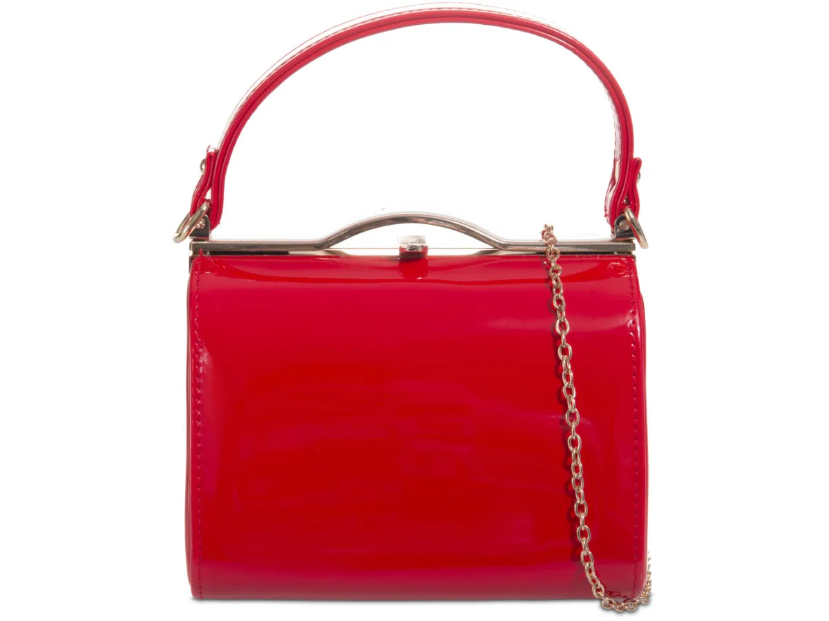 Patent Vintage Box Handbag Clutch Bag Top Handle Evening Bag For Women