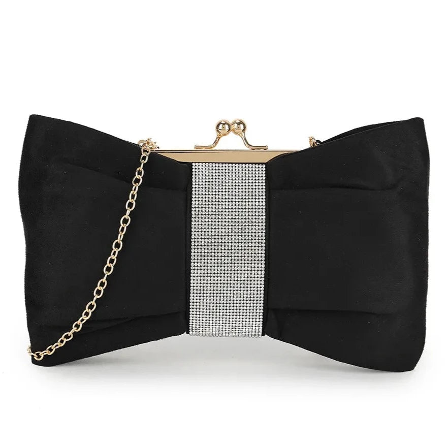Satin Diamante Prom Party Evening Clutch Bag