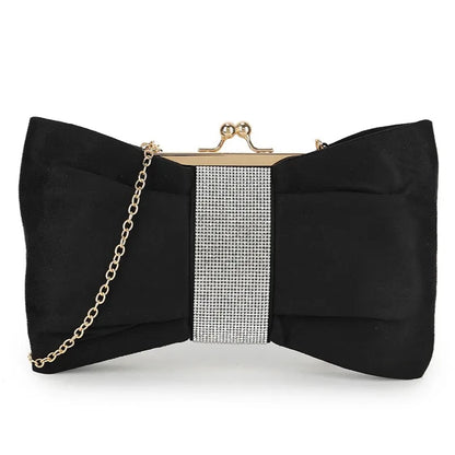 Satin Diamante Prom Party Evening Clutch Bag
