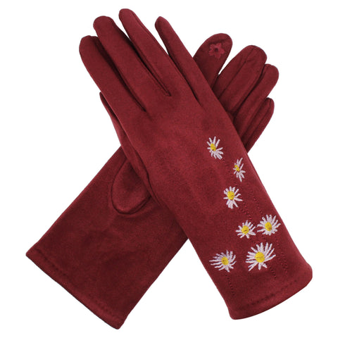 Fashion Cosy Flower Print Soft Gloves