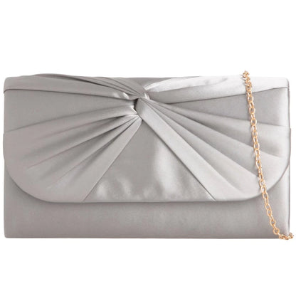 Satin Pleated Evening Prom Party Clutch Bag
