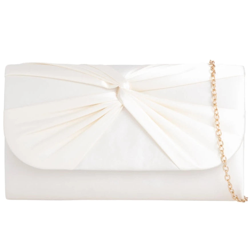Satin Pleated Evening Prom Party Clutch Bag