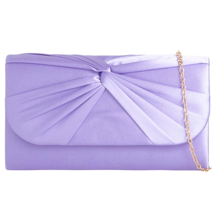 Satin Pleated Evening Prom Party Clutch Bag
