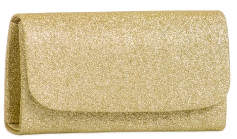 Glitter Metallic Sparkle Shimmer Envelope Clutch Bag -GOLD