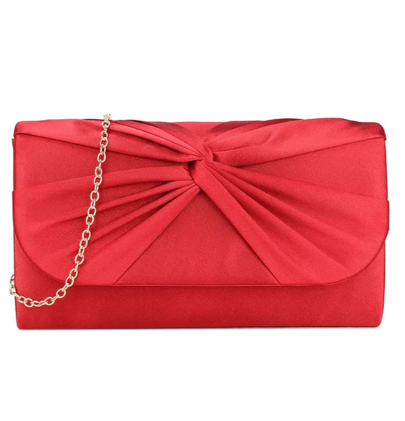 Satin Pleated Evening Prom Party Clutch Bag