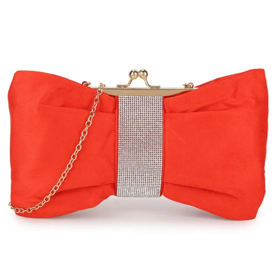 Satin Diamante Prom Party Evening Clutch Bag