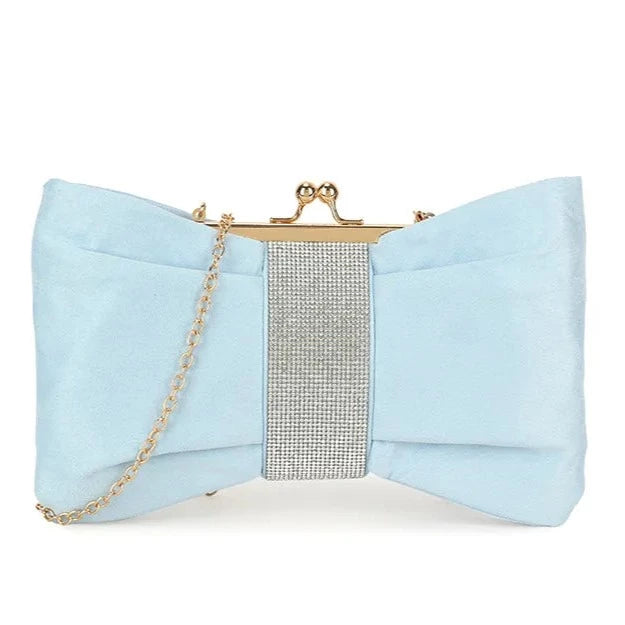 Satin Diamante Prom Party Evening Clutch Bag