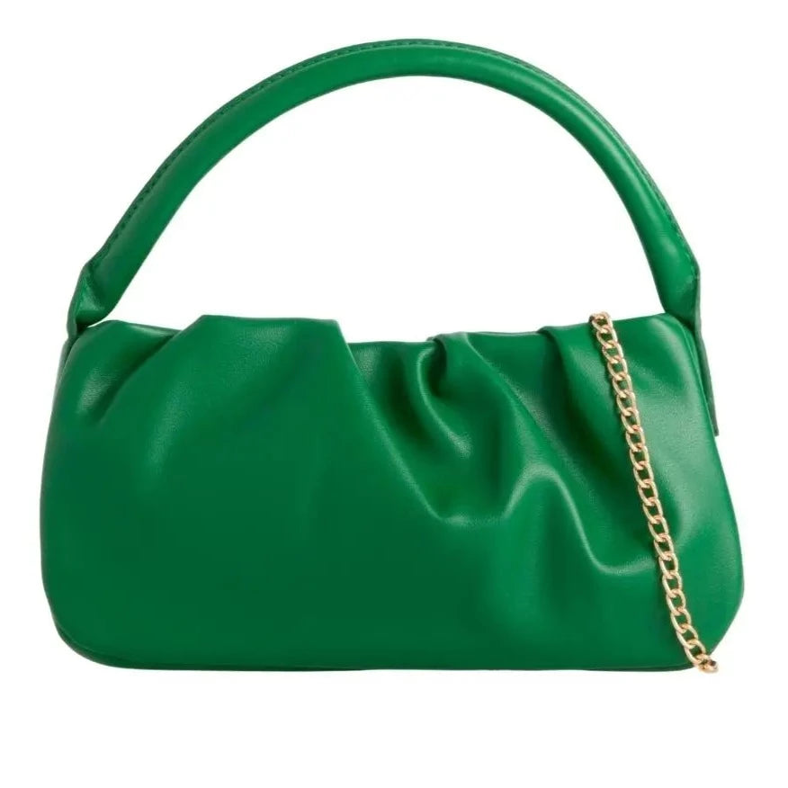 Faux Leather Top Handle Shoulder Designer Bag UK green