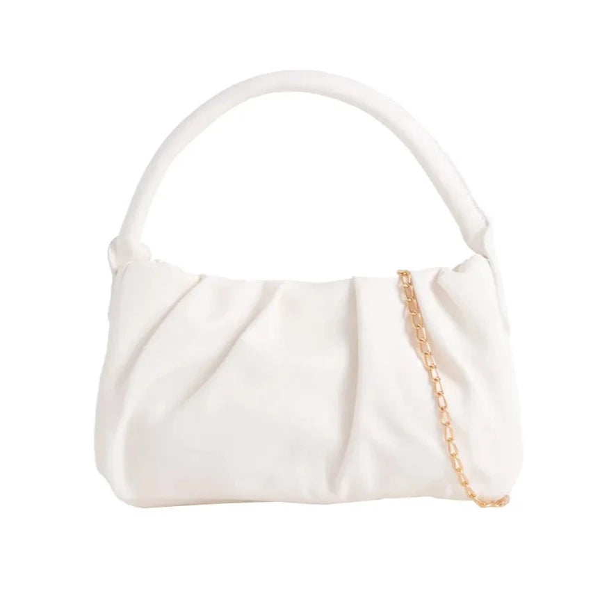 Faux Leather Top Handle Shoulder Designer Bag UK white
