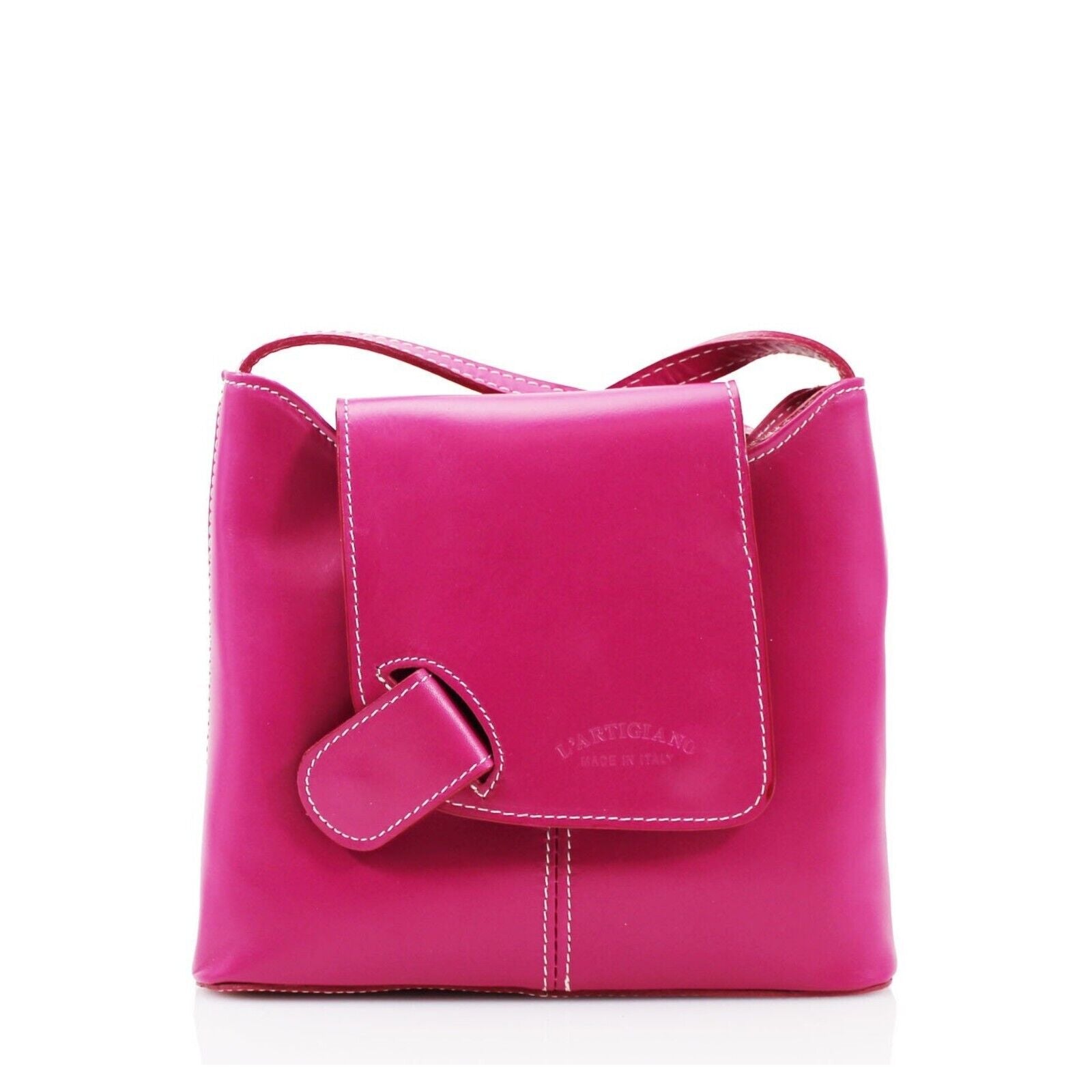 VERA PELLE Cascino Patent Italian Leather Crossbody Bag - A2Z UK Fashion