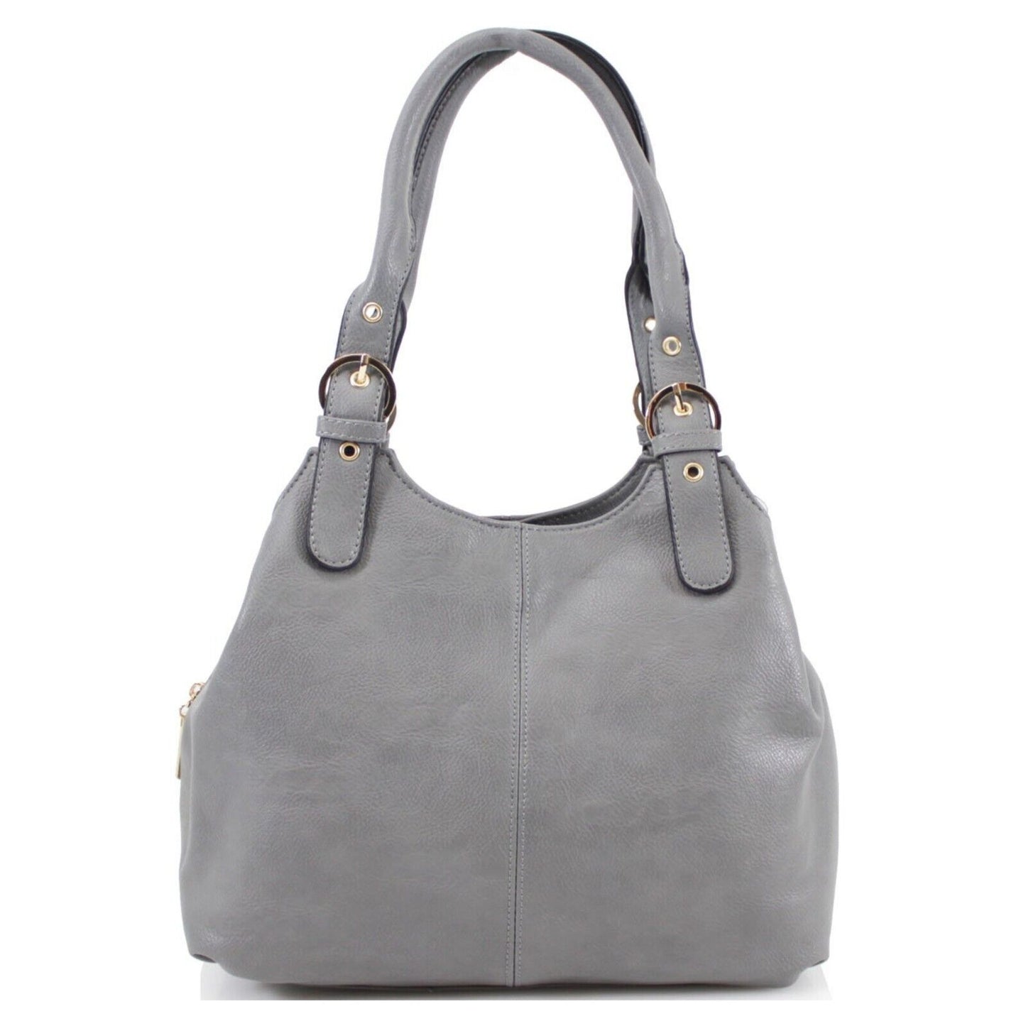 Ladies Soft Faux Leather Buckled Shoulder Bag Women Three Sections Spacious Girls Hand Bags