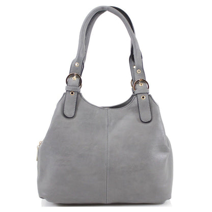 Ladies Soft Faux Leather Buckled Shoulder Bag Women Three Sections Spacious Girls Hand Bags