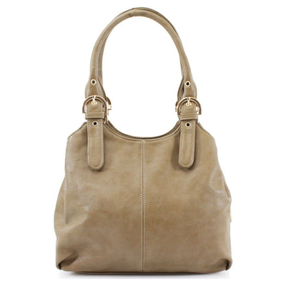 Ladies Soft Faux Leather Buckled Shoulder Bag Women Three Sections Spacious Girls Hand Bags