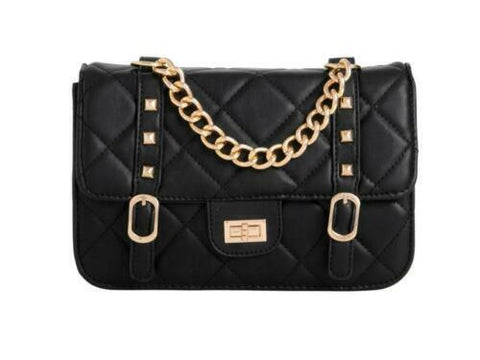Quilted Rivet Studded Crossbody Bag